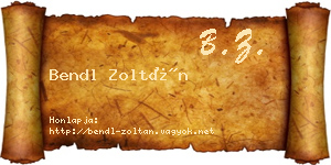 Bendl Zoltán névjegykártya