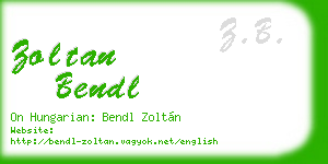 zoltan bendl business card