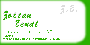 zoltan bendl business card